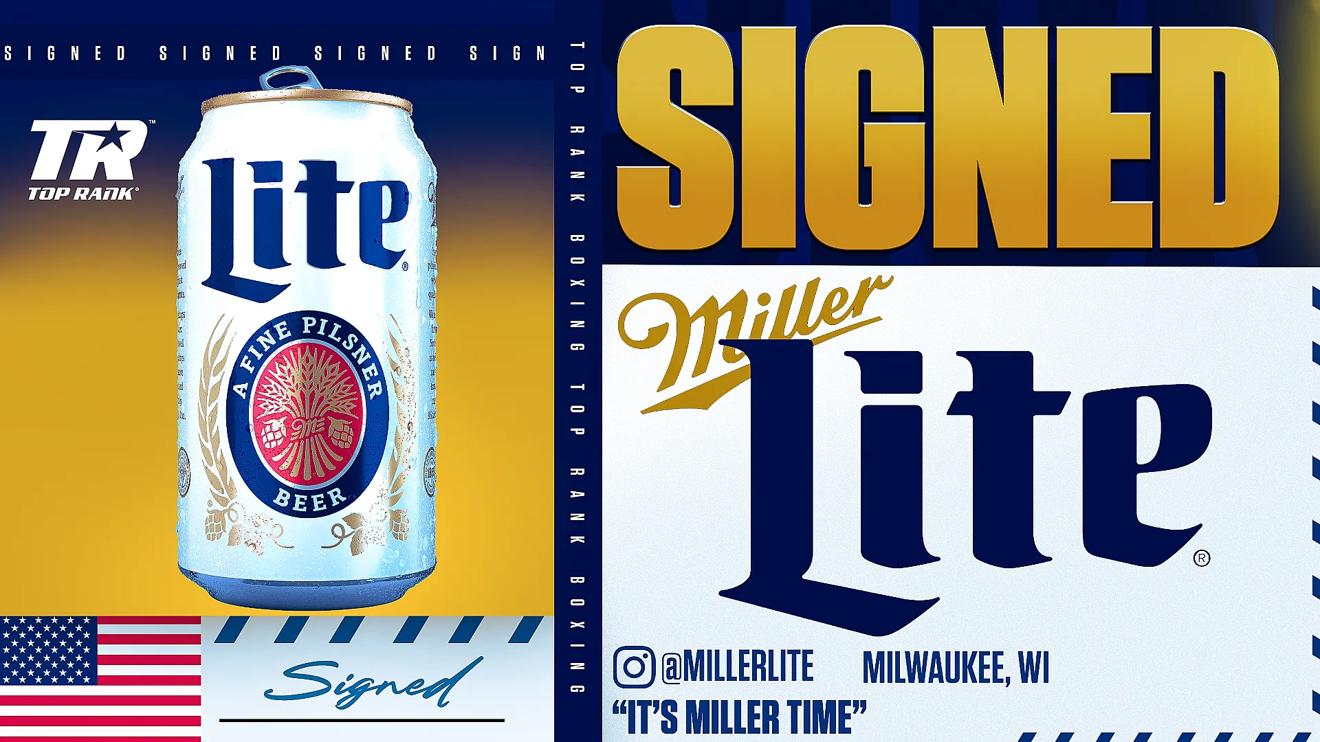 Article image of Miller Lite Announces Partnership with Industry-Leading Boxing Promotion Top Rank